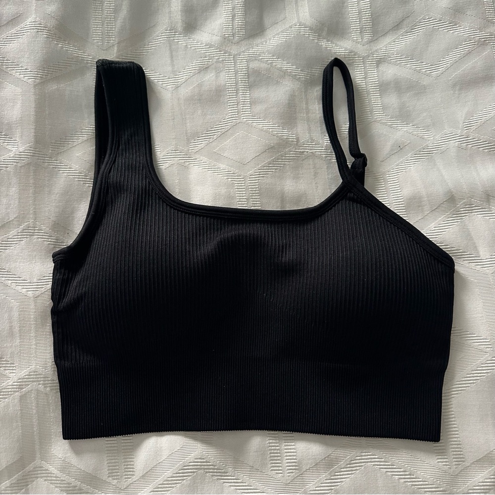 Black Ribbed Women's Bralette